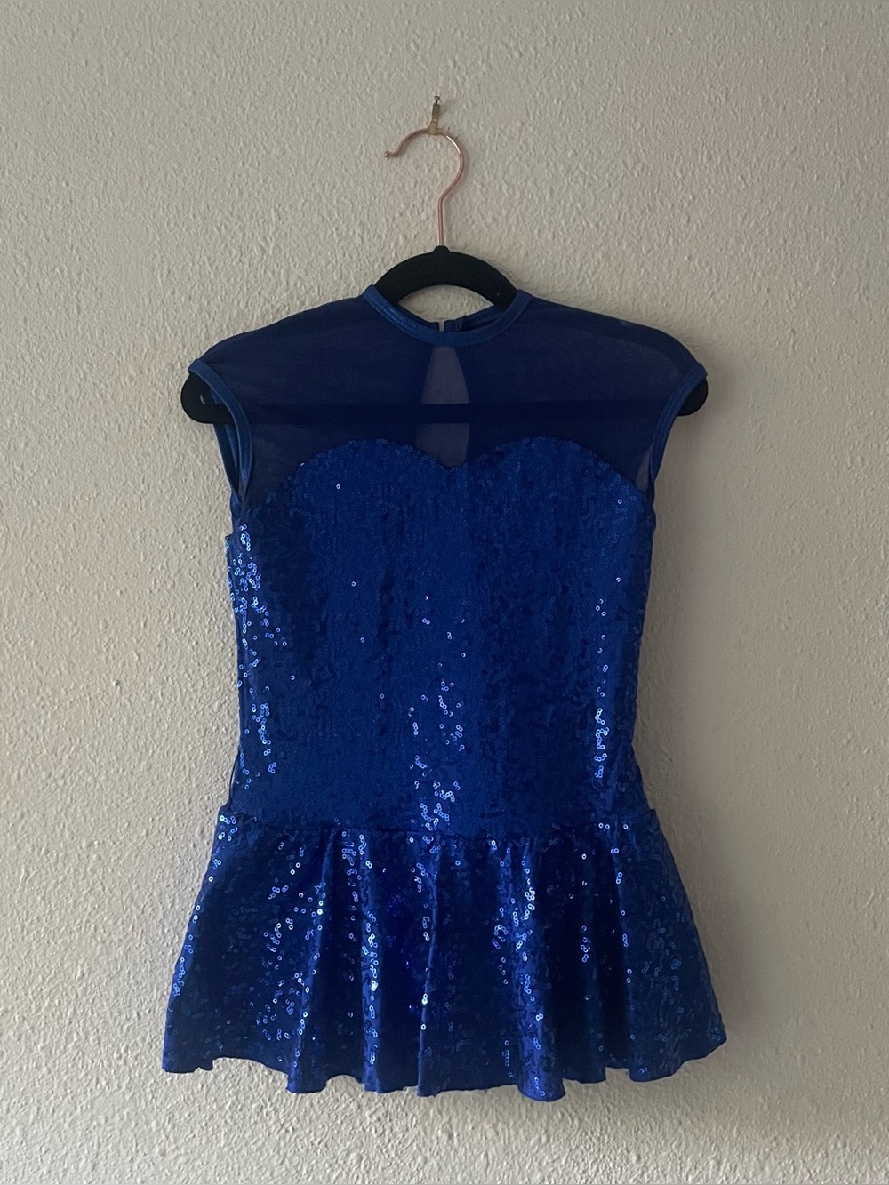 Revolution Dancewear Royal Blue Sequin Dance Costume Lyrical Jazz Girl’s Medium